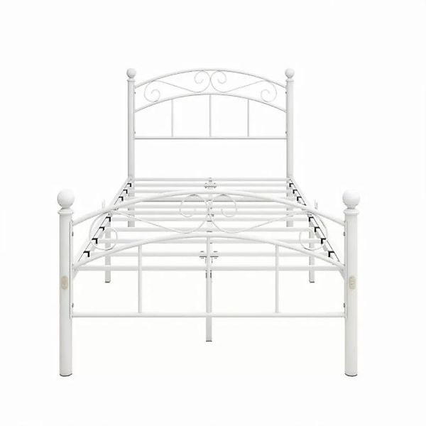 Gotagee Metallbett Bett Einzelbett Bettgestell mit Lattenrost Weiß Metallbe günstig online kaufen