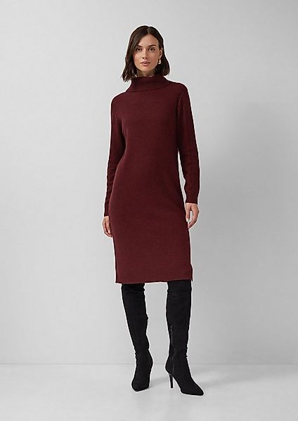 s.Oliver Midikleid Kleid Gestricktes Midikleid mit Rollkragen und Ajourdeta günstig online kaufen