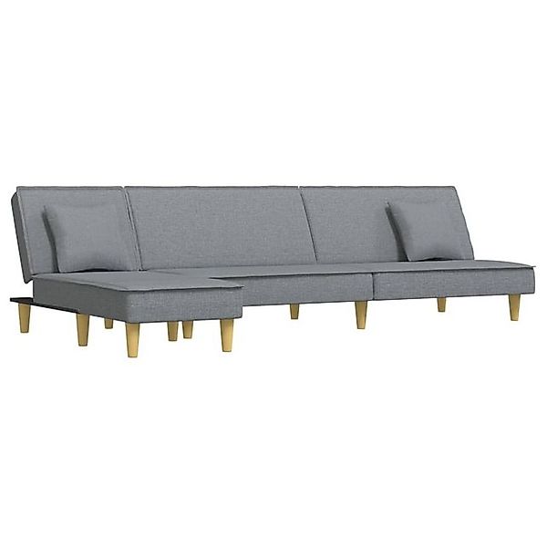 vidaXL Sofa Schlafsofa in L-Form Hellgrau 255x140x70 cm Stoff Chaiselongue günstig online kaufen