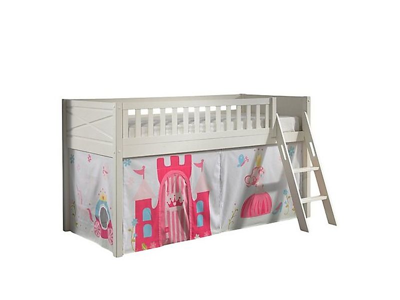 58 aufm Kessel Kinderbett Kinderbett Karyl 208x114x135 Massivholz Weiß Text günstig online kaufen