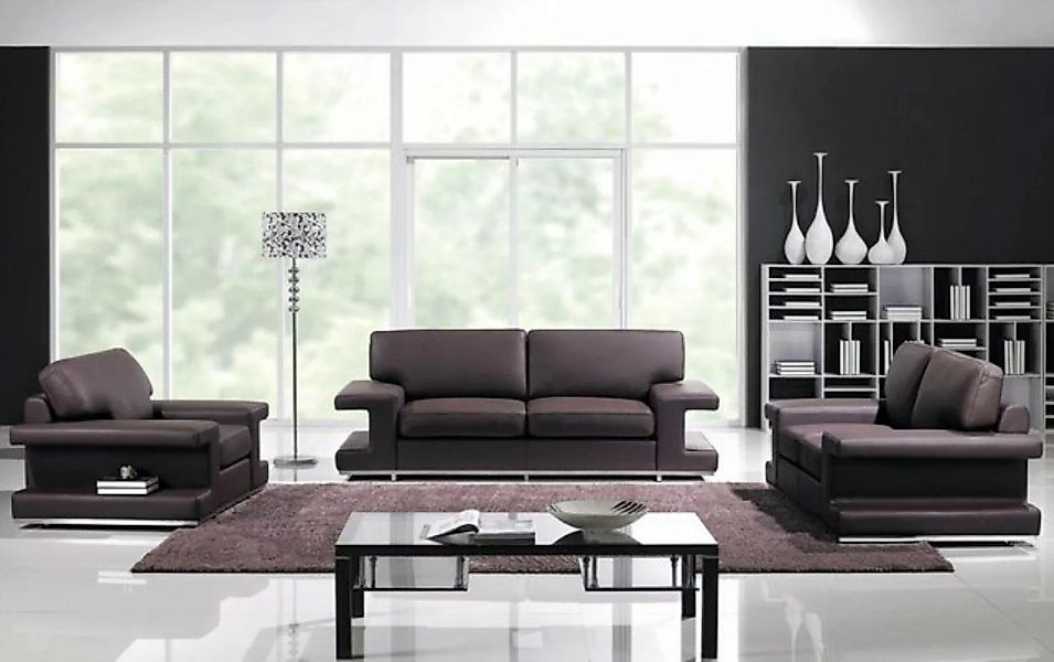 JVmoebel Sofa Ledersofa Wohnlandschaft 3+2+1 Sitz Design Couch Modern Sofa, günstig online kaufen