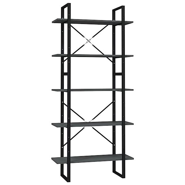 VidaXL Bücherregal 5 Fächer Grau 80x30x175 cm Holzwerkstoff günstig online kaufen