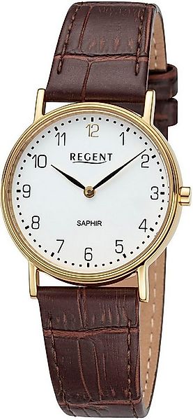 Regent Quarzuhr F1430 - 20574GP, Armbanduhr, Damenuhr, Saphirglas, Lederarm günstig online kaufen