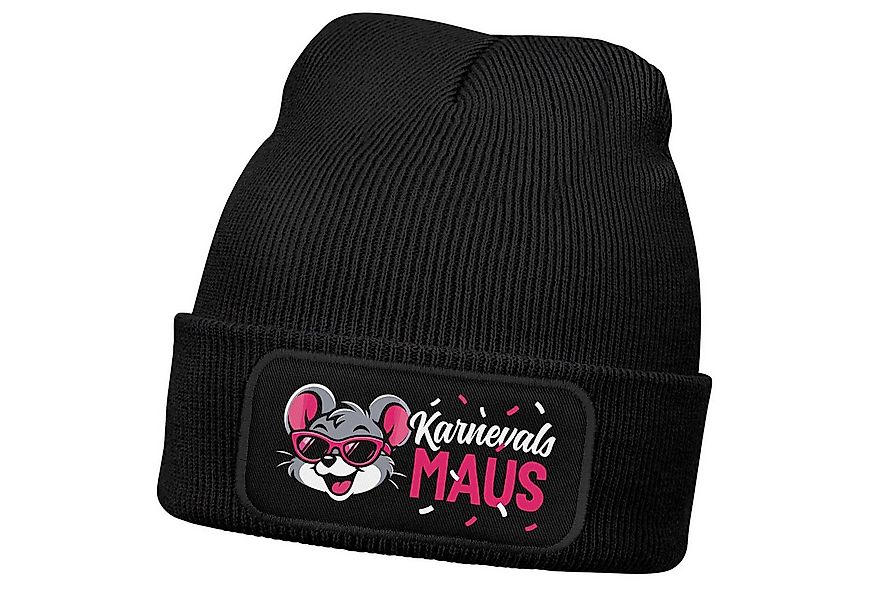 MoonWorks Strickmütze Damen Beanie Patch - Karnevalsmaus -Strickmütze Spruc günstig online kaufen