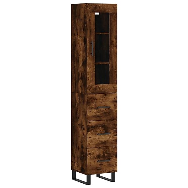 vidaXL Highboard Räuchereiche 34,5x34x180 cm Holzwerkstoff 3199262 günstig online kaufen