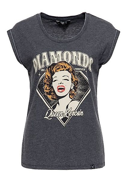 QueenKerosin T-Shirt Diamonds (1-tlg) mit Frontprint im 50s Stil günstig online kaufen