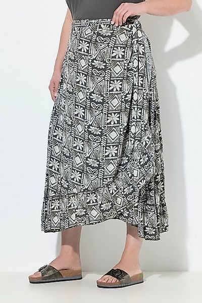 Ulla Popken Maxirock Maxirock Volantsaum vorne kürzer günstig online kaufen