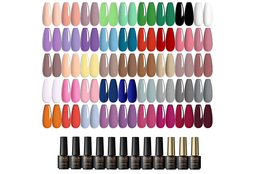 KINSI Nagellack-Set UV Gel Nagellack Set 45 Farben,Inkl. Base& op Coat,Natü günstig online kaufen
