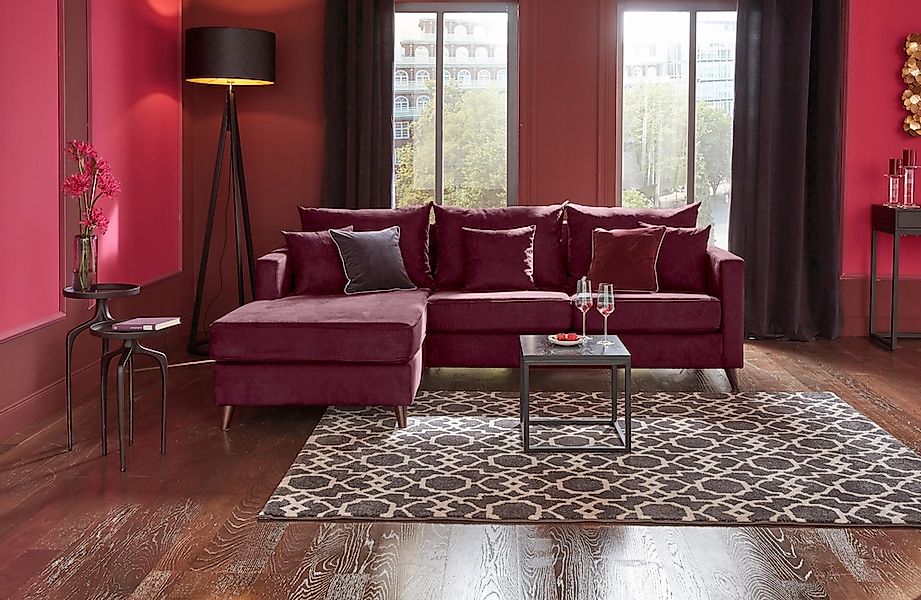 Home affaire Ecksofa "Renesse L-Form", lose Kissen, Keder an Sitzkissen günstig online kaufen