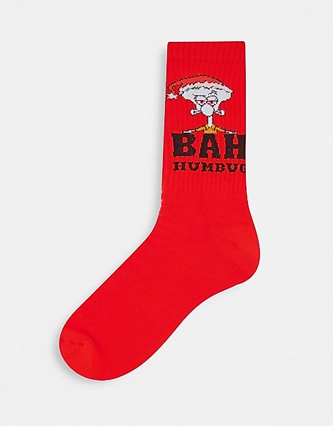 ASOS DESIGN – Weihnachtliche Spongebob-Socken mit Thaddäus Q. Tentacles-Des günstig online kaufen