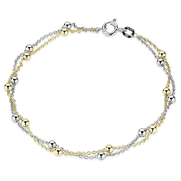 Materia Armkette Damen Kugeln Bicolor Gold günstig online kaufen