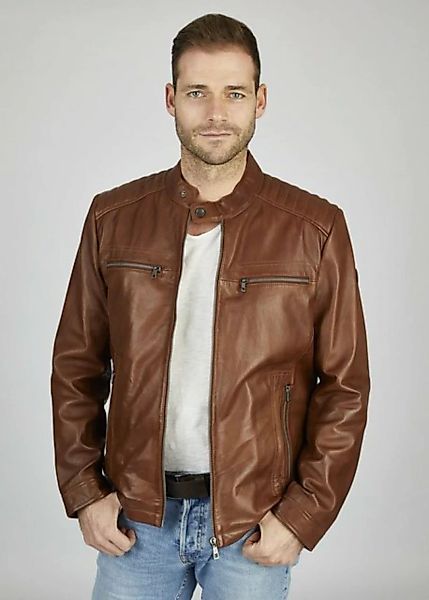 bugatti Lederjacke BUALBERTO (1-St) mit Druckknopfriegeln und Reißverschlüs günstig online kaufen