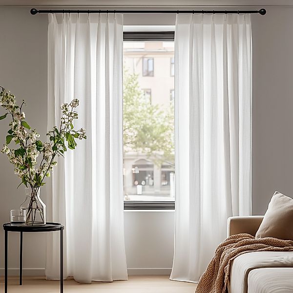 Deconovo Vorhang Halbtransparent Gardinen mit Kräuselband günstig online kaufen