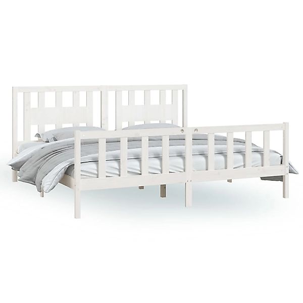vidaXL Massivholzbett mit Kopfteil Weiß Kiefer 200x200 cm1667698 günstig online kaufen