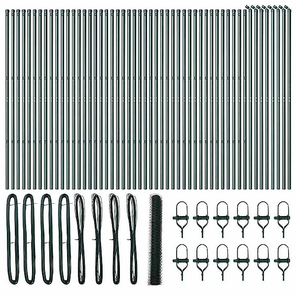 vidaXL Zaunpfosten Grün 100 x 1,4 m 36 mm Maschenweite Stahl und PVC 335275 günstig online kaufen