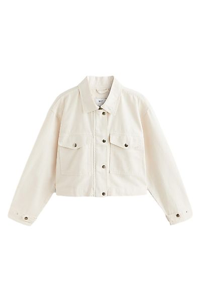 Next Kurzjacke Verkürzte Jacke mit Print aus 100 % Baumwolle (1-St) günstig online kaufen