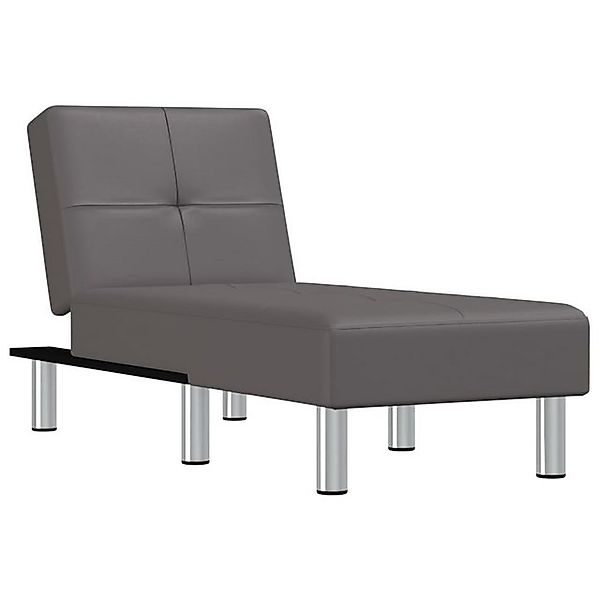 vidaXL Chaiselongue Chaiselongue Grau Kunstleder, 1 Teile günstig online kaufen