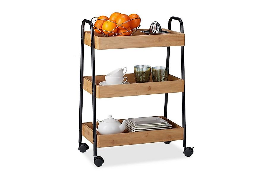 relaxdays Servierwagen Bambus günstig online kaufen