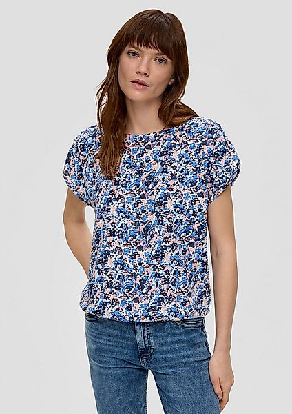 s.Oliver Kurzarmshirt T-Shirt T-Shirt mit gerafften Ärmeln günstig online kaufen