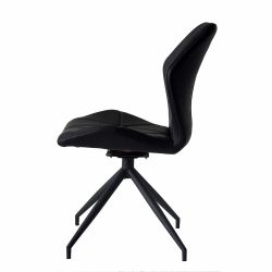 Schwarze Esszimmerstühle aus Kunstleder und Metall drehbar (2er Set) günstig online kaufen
