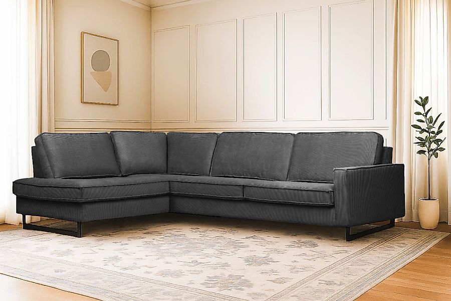 Home affaire Ecksofa "Pinto, 290 cm, Cord, Chenille, Lederoptik, Ottomane l günstig online kaufen