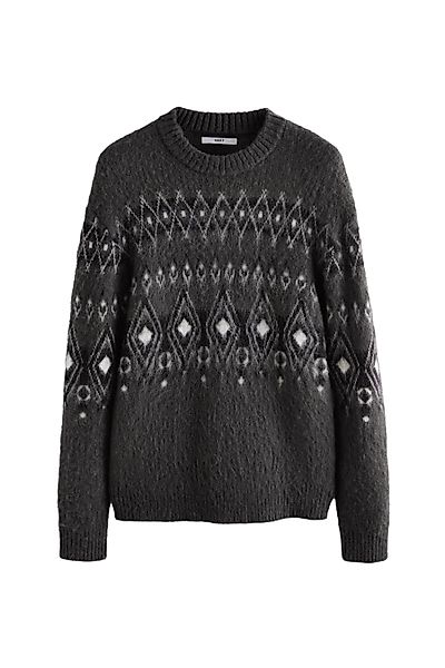 Next Rundhalspullover Angerauter Relaxed Fit Rundhalspullover günstig online kaufen