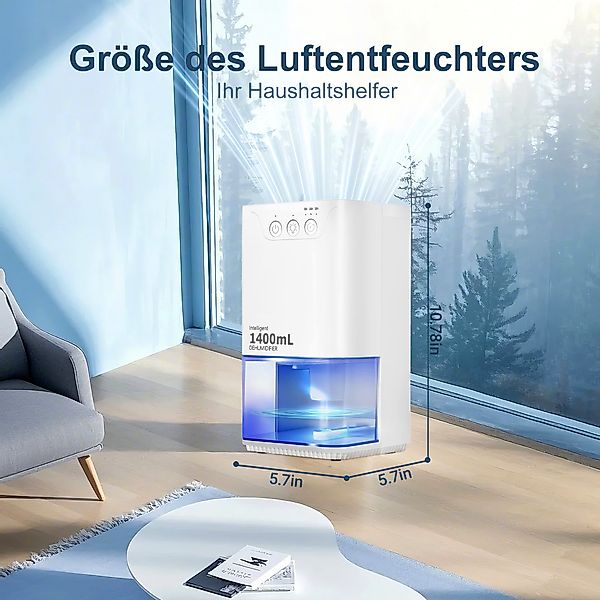 Nettlife Luftentfeuchter Elektrisch 1400ml Entfeuchter Leiser günstig online kaufen