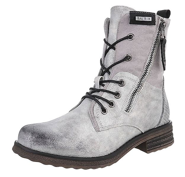 Ital-Design Modischer Damenstiefel mit Schnürung und Reißverschluss Stiefel günstig online kaufen