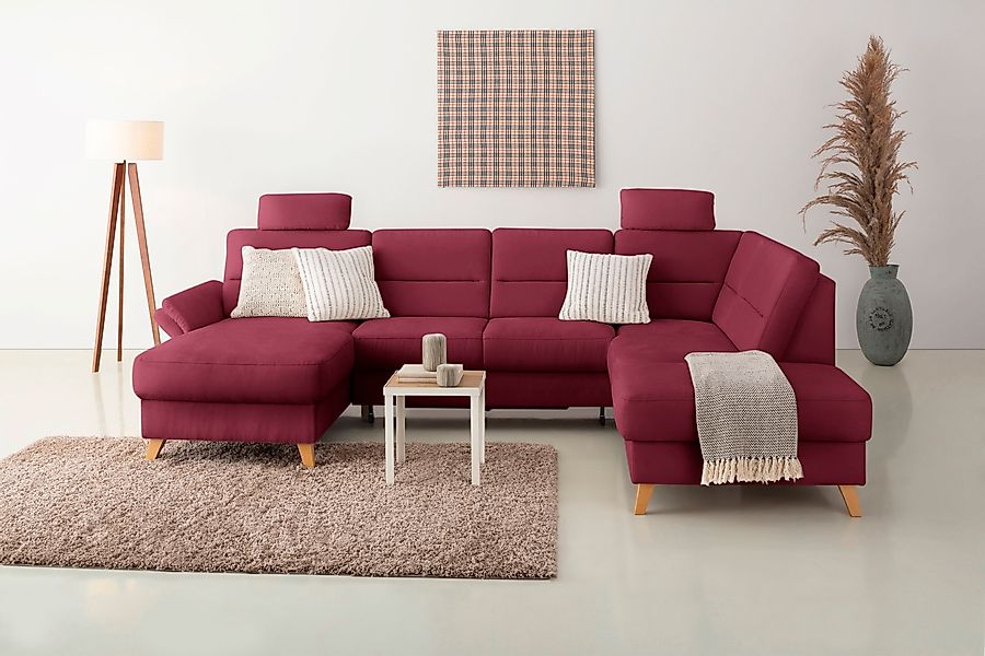 Home affaire Wohnlandschaft »Westerland U-Form« Federkern, wahlweise Bettfu günstig online kaufen