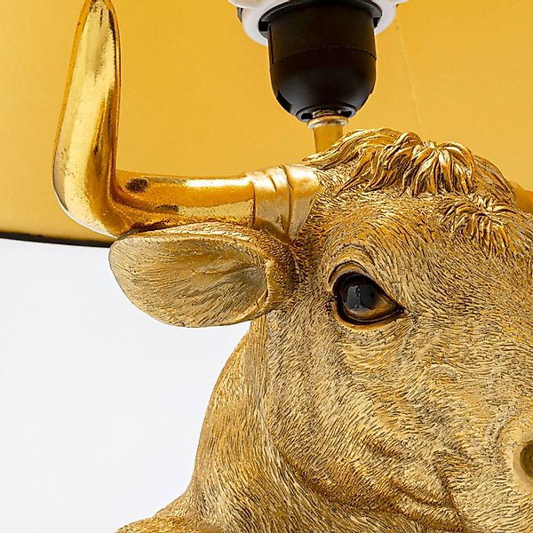 KARE Tischleuchte Boxer Bull, schwarz/gold, 53 cm, E27 günstig online kaufen