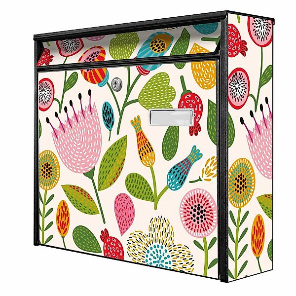 Banjado Briefkasten Schwarz 36.2x32.2x10cm Groß / Inkl. Montagematerial & 2 günstig online kaufen