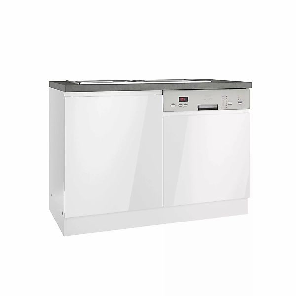 Held Küchen Spülenschrank Gera 120 cm Weiß/Beton günstig online kaufen