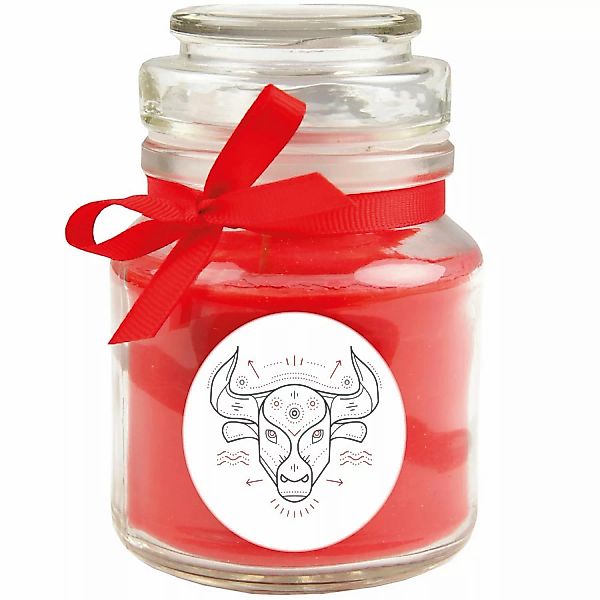 HS Candle Duftkerze & Glas Sternzeichen Rose 30 Stunden Stier günstig online kaufen