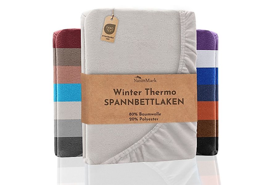 NatureMark Spannbettlaken Winter Thermo Fleece Spannbetttuch, 80% Baumwolle günstig online kaufen