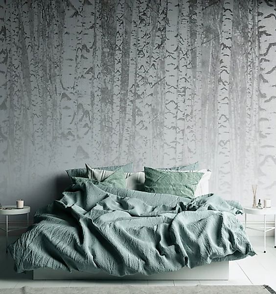 A.S. Création Vliestapete »Fototapete Birkenwald Schwarz Weiß Waldtapete« m günstig online kaufen