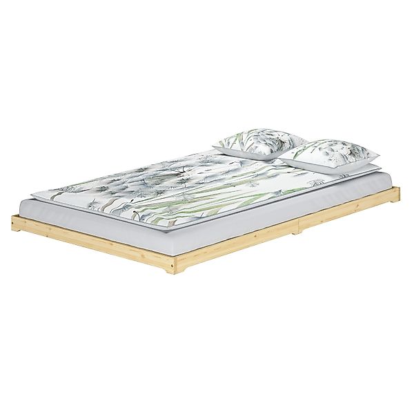 Erst-Holz Überlanges Niederflurbett Niedrig Massivholz Kiefer Massiv 140 x günstig online kaufen
