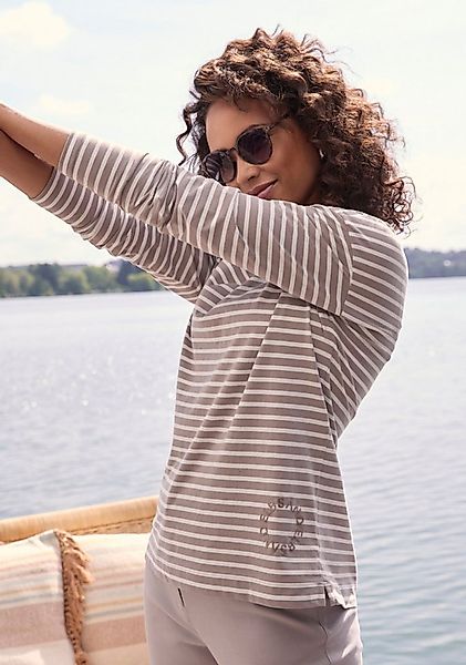 Elbsand Langarmshirt Tooske mit Ringelmuster, dezenter Logodruck, casual günstig online kaufen