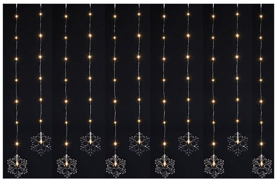 Spetebo Lichtervorhang LED Schneeflocken Lichtervorhang - mit 83 LED, 83-fl günstig online kaufen