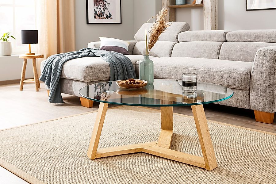 Home affaire Couchtisch Mantua, Durchmesser Glastischplatte: günstig online kaufen