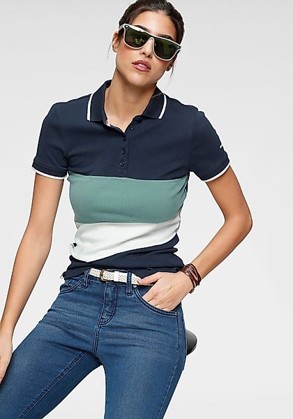 KangaROOS Poloshirt Kurzarm, figurbetonter Schnitt, Colourblocking-Optik, günstig online kaufen