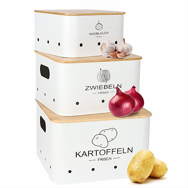 KingLux Aufbewahrungsbox 3Stk.Kartoffel Aufbewahrungsbox, Hält Gemüse günstig online kaufen