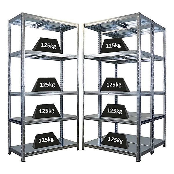 PROREGAL Mega Deal 3x Schwerlastregal Ragnar HxBxT 180x90x40cm 5 Stahlplatt günstig online kaufen