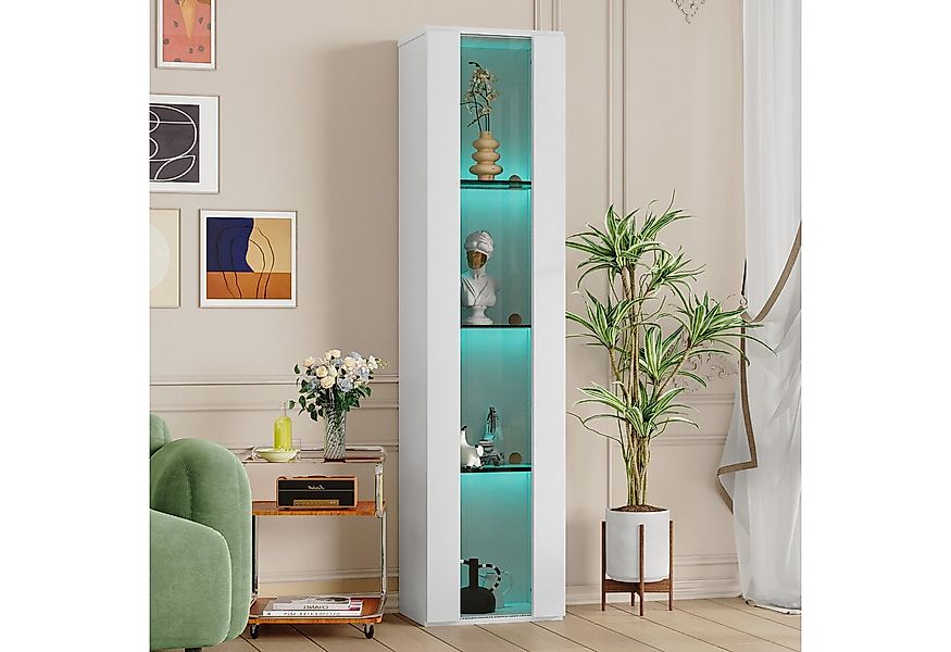 Merax Vitrine Glasvitrine mit LED-Beleuchtung inkl.Fernbedienung (1-St., 40 günstig online kaufen