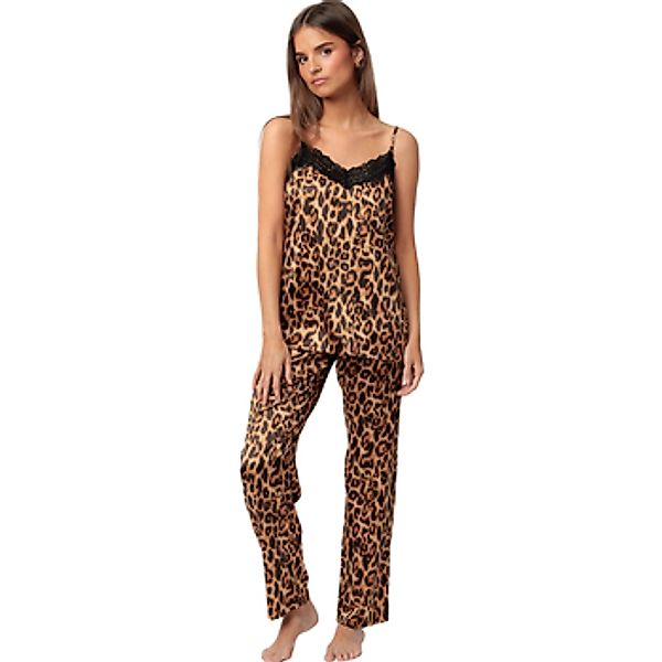 Admas  Pyjamas/ Nachthemden Pyjama Satinhose Camisole Glam Leopard günstig online kaufen