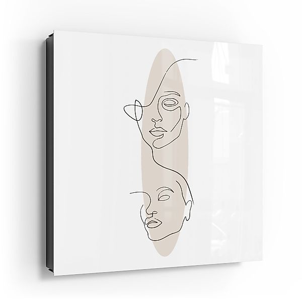 DEQORI Schlüsselkasten 'Linien-Gesichter vor Oval', Glas günstig online kaufen