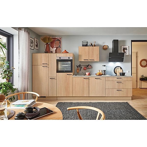 pino Küchenzeile 360 cm Eiche Aviva Anschlag,inks 1 Geräte-, 1 Apothekersch günstig online kaufen