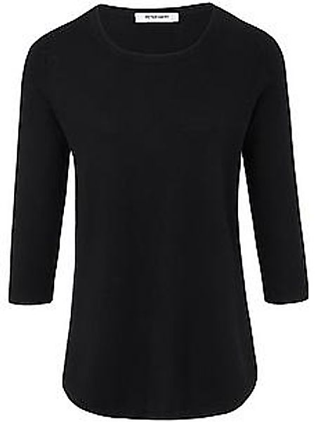 Rundhals-Pullover aus Seide und Kaschmir Peter Hahn schwarz günstig online kaufen