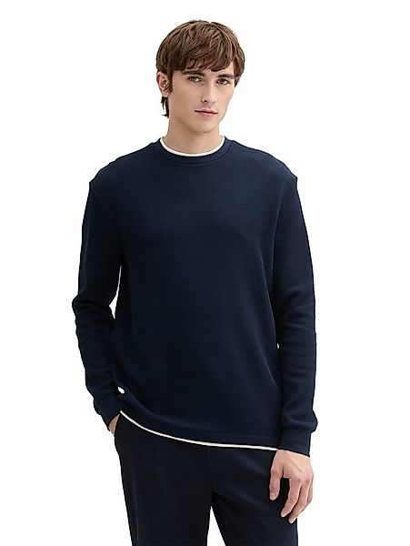TOM TAILOR Denim 2-in-1-Langarmshirt mit Rippstruktur günstig online kaufen