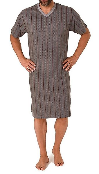 Normann Pyjama Herren Nachthemd kurzarm in Streifenoptik - auch in Übergröß günstig online kaufen