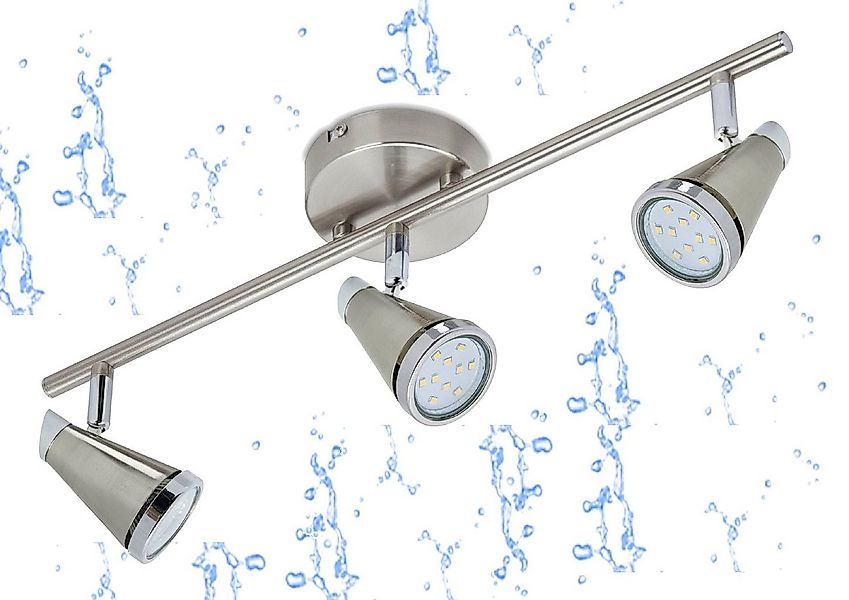 TRANGO LED Deckenleuchte, 3-flammig 1009-32 LED Badleuchte IP44 WET Bad Dec günstig online kaufen
